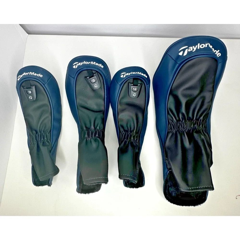 TaylorMade Qi4D Golf Headcovers Driver 3 4 Wood Set Blue Black NICE